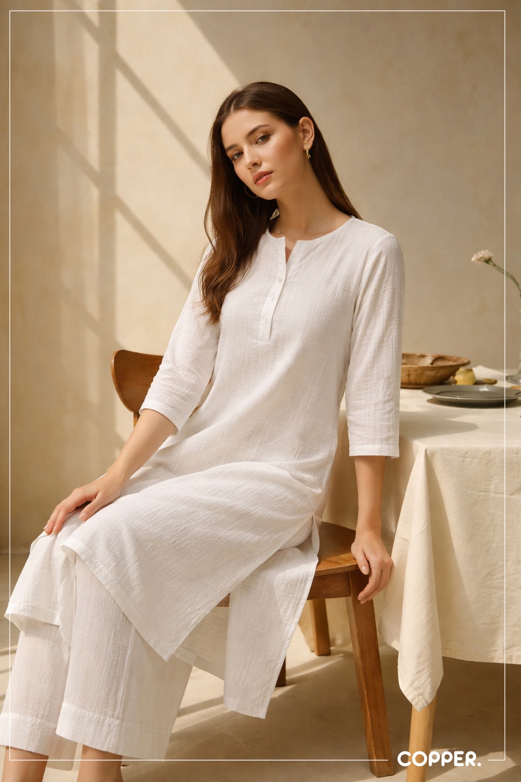 White Serenity Kurtha Set | Dresses | Buy Online in Sri Lanka